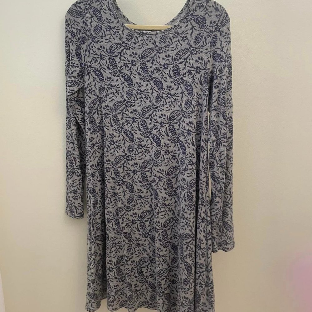 Blue and Grey Longsleeves Old Navy Dress